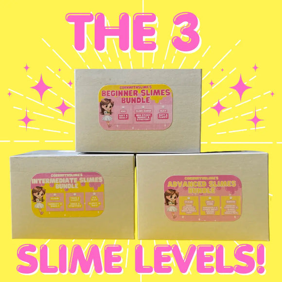 These are the 3 slime levels beginner, intermediate, and advanced. All 3 bundles are available on our website www.cornwithslime.com 